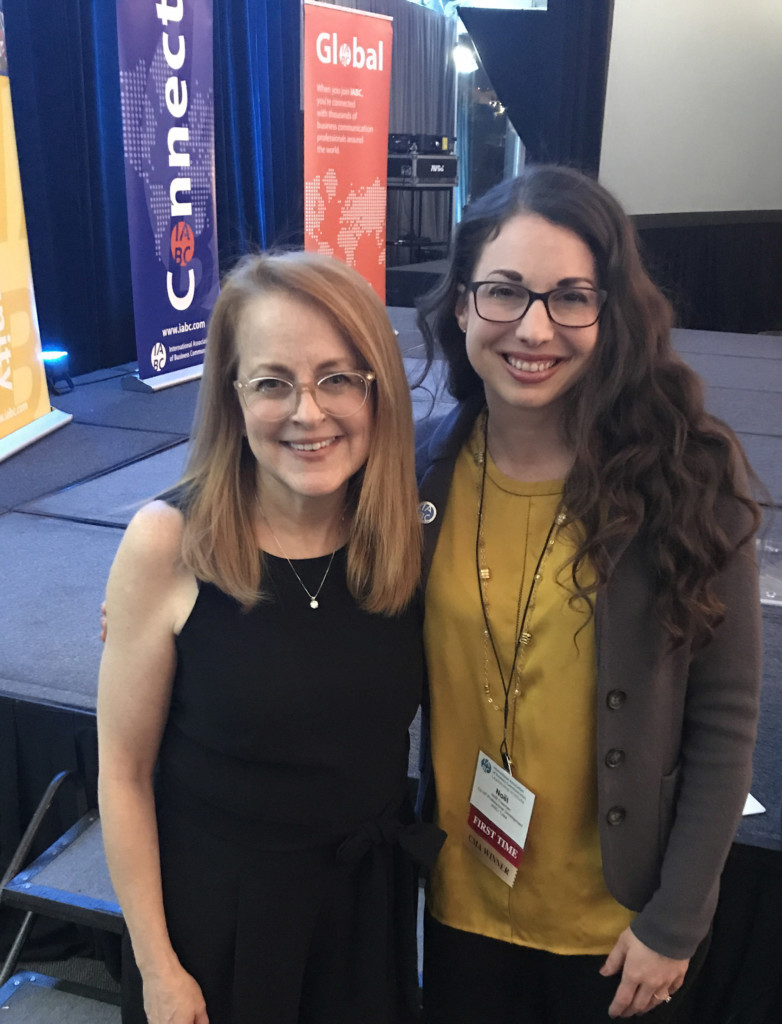 Ginger Homan, Chair of the IABC’s International Executive Board, with Noel Freeman, IABC Tulsa Co-Chair of Professional Development.